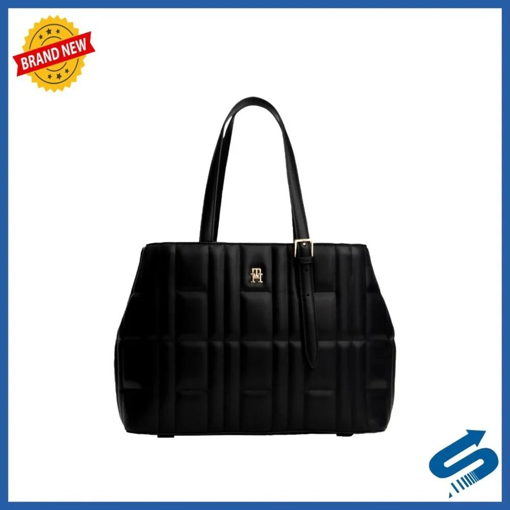 Lightweight Quilted Tote Bag with Adjustable Strap and Zip Pocket